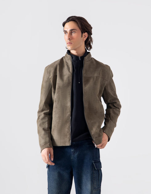 FAUX SUEDE BIKER JACKET